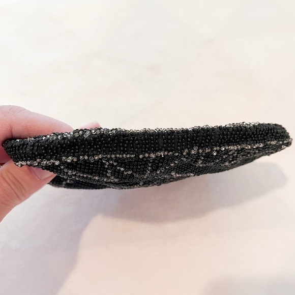 Vintage Black Beaded Small Soft Sided Evening Clutch - Picture 5 of 6